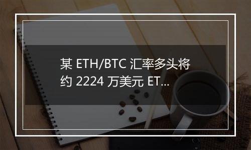 某 ETH/BTC 汇率多头将约 2224 万美元 ETH 换成 235.6 枚 WBTC 还款减仓