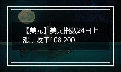 【美元】美元指数24日上涨，收于108.200