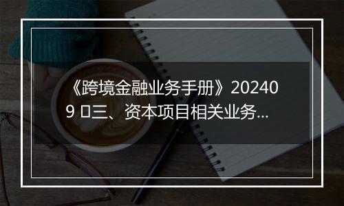 《跨境金融业务手册》202409 ​三、资本项目相关业务的办理