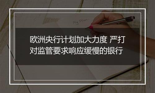 欧洲央行计划加大力度 严打对监管要求响应缓慢的银行