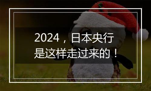 2024，日本央行是这样走过来的！