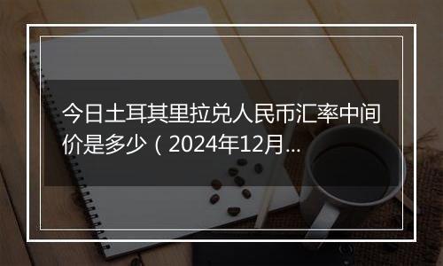 今日土耳其里拉兑人民币汇率中间价是多少（2024年12月24日）