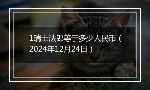 1瑞士法郎等于多少人民币（2024年12月24日）