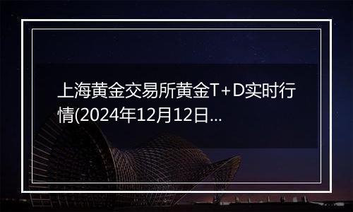 上海黄金交易所黄金T+D实时行情(2024年12月12日)