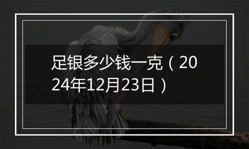 足银多少钱一克（2024年12月23日）