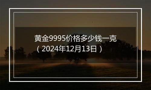 黄金9995价格多少钱一克（2024年12月13日）