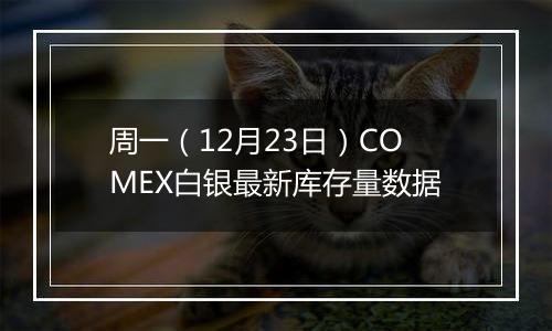 周一（12月23日）COMEX白银最新库存量数据