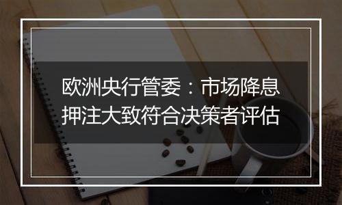 欧洲央行管委：市场降息押注大致符合决策者评估