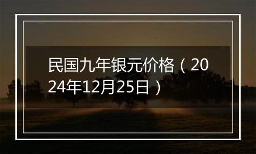 民国九年银元价格（2024年12月25日）