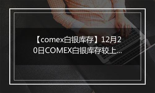 【comex白银库存】12月20日COMEX白银库存较上一日增持36.56吨