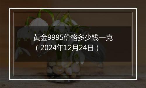 黄金9995价格多少钱一克（2024年12月24日）