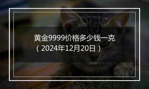 黄金9999价格多少钱一克（2024年12月20日）