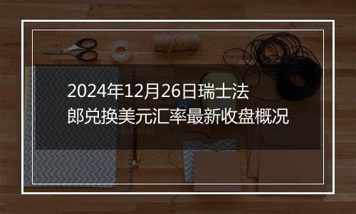 2024年12月26日瑞士法郎兑换美元汇率最新收盘概况