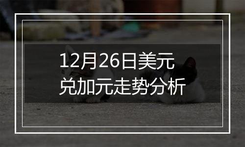 12月26日美元兑加元走势分析