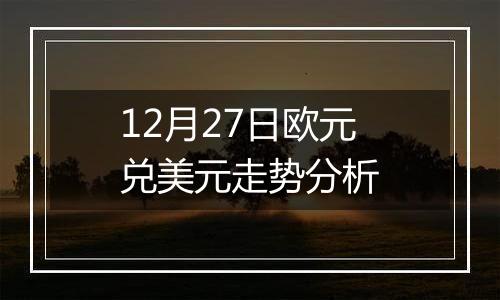 12月27日欧元兑美元走势分析