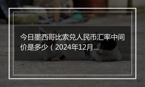 今日墨西哥比索兑人民币汇率中间价是多少（2024年12月27日）