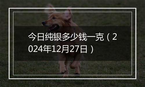 今日纯银多少钱一克（2024年12月27日）