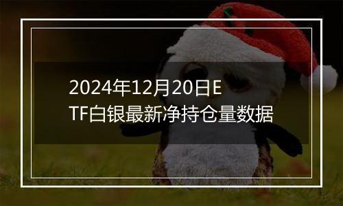 2024年12月20日ETF白银最新净持仓量数据