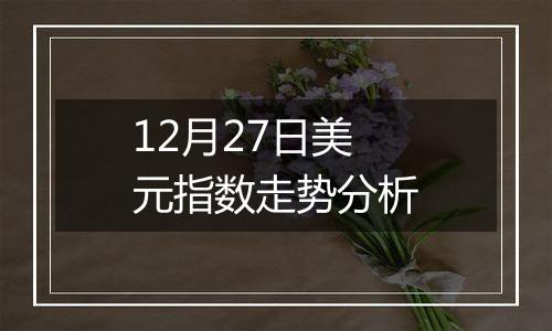 12月27日美元指数走势分析