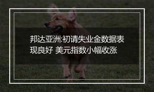 邦达亚洲:初请失业金数据表现良好 美元指数小幅收涨