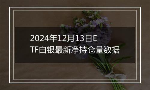 2024年12月13日ETF白银最新净持仓量数据