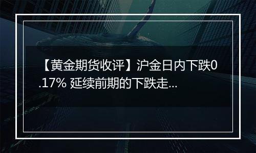 【黄金期货收评】沪金日内下跌0.17% 延续前期的下跌走势