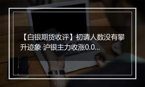 【白银期货收评】初请人数没有攀升迹象 沪银主力收涨0.08%