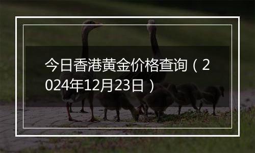 今日香港黄金价格查询（2024年12月23日）