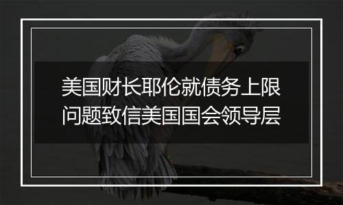 美国财长耶伦就债务上限问题致信美国国会领导层