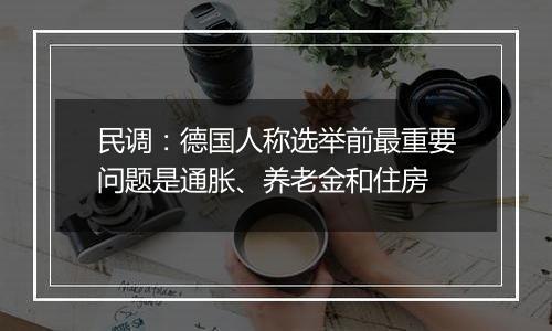 民调：德国人称选举前最重要问题是通胀、养老金和住房