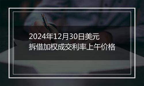 2024年12月30日美元拆借加权成交利率上午价格