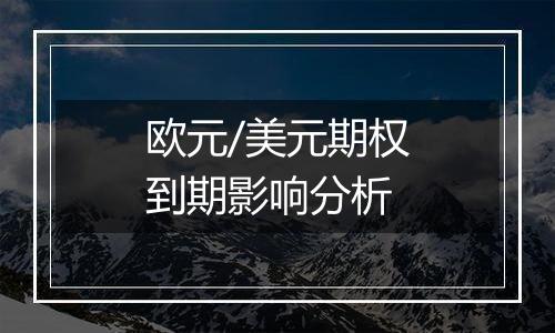 欧元/美元期权到期影响分析