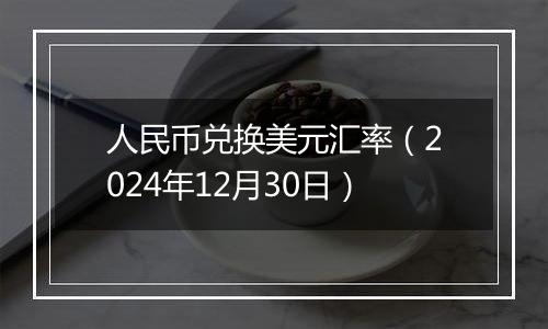 人民币兑换美元汇率（2024年12月30日）