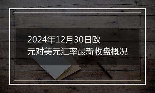 2024年12月30日欧元对美元汇率最新收盘概况