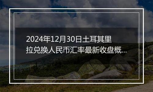 2024年12月30日土耳其里拉兑换人民币汇率最新收盘概况