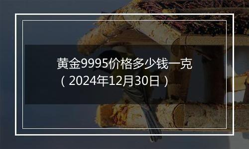 黄金9995价格多少钱一克（2024年12月30日）