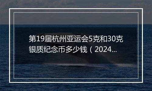 第19届杭州亚运会5克和30克银质纪念币多少钱（2024年12月30日）