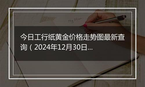 今日工行纸黄金价格走势图最新查询（2024年12月30日）