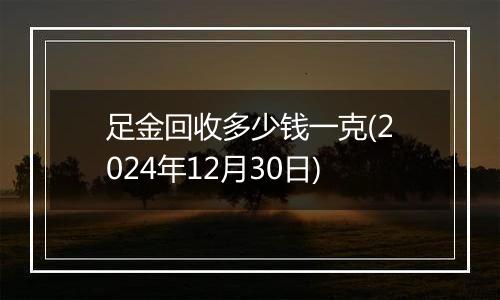 足金回收多少钱一克(2024年12月30日)