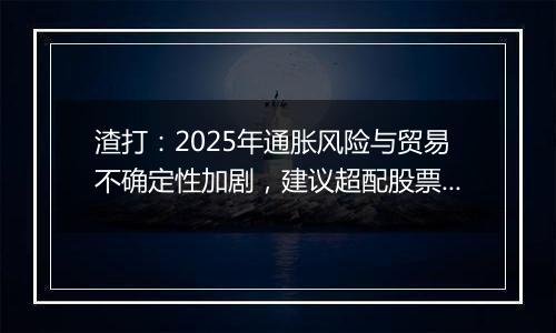 渣打：2025年通胀风险与贸易不确定性加剧，建议超配股票与黄金