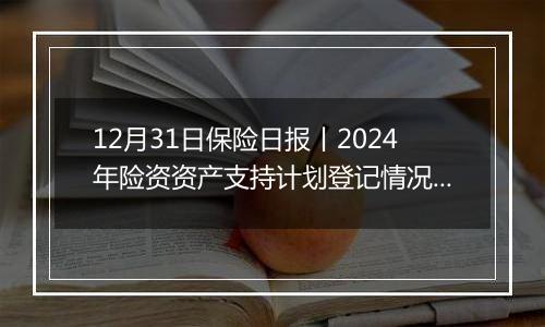 12月31日保险日报丨2024年险资资产支持计划登记情况出炉！前11个月投连险市场回暖，年内有30家险企股权变动