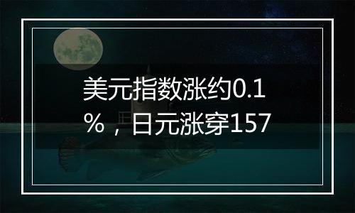 美元指数涨约0.1%，日元涨穿157