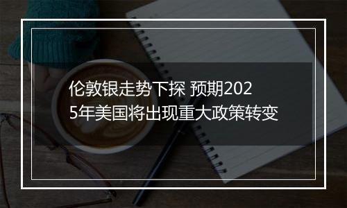 伦敦银走势下探 预期2025年美国将出现重大政策转变