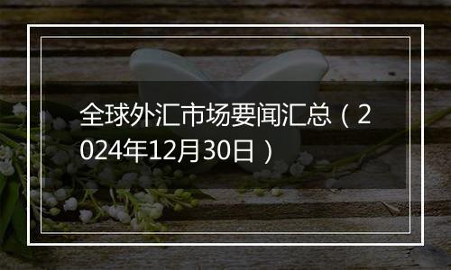 全球外汇市场要闻汇总（2024年12月30日）