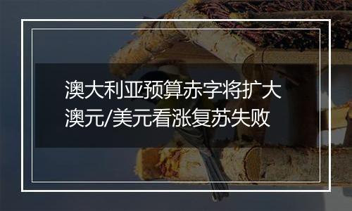 澳大利亚预算赤字将扩大 澳元/美元看涨复苏失败