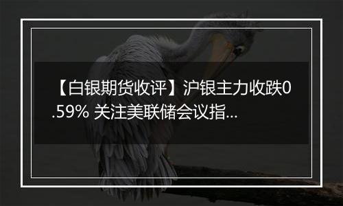 【白银期货收评】沪银主力收跌0.59% 关注美联储会议指引