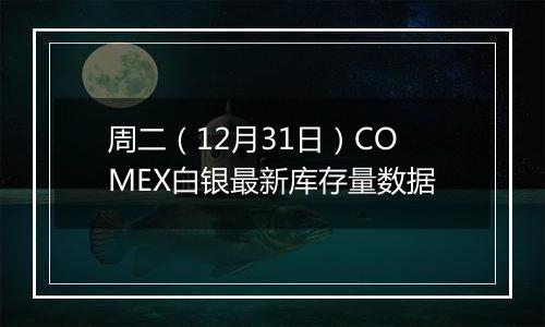 周二（12月31日）COMEX白银最新库存量数据