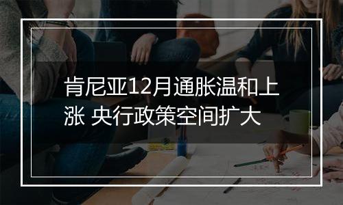 肯尼亚12月通胀温和上涨 央行政策空间扩大